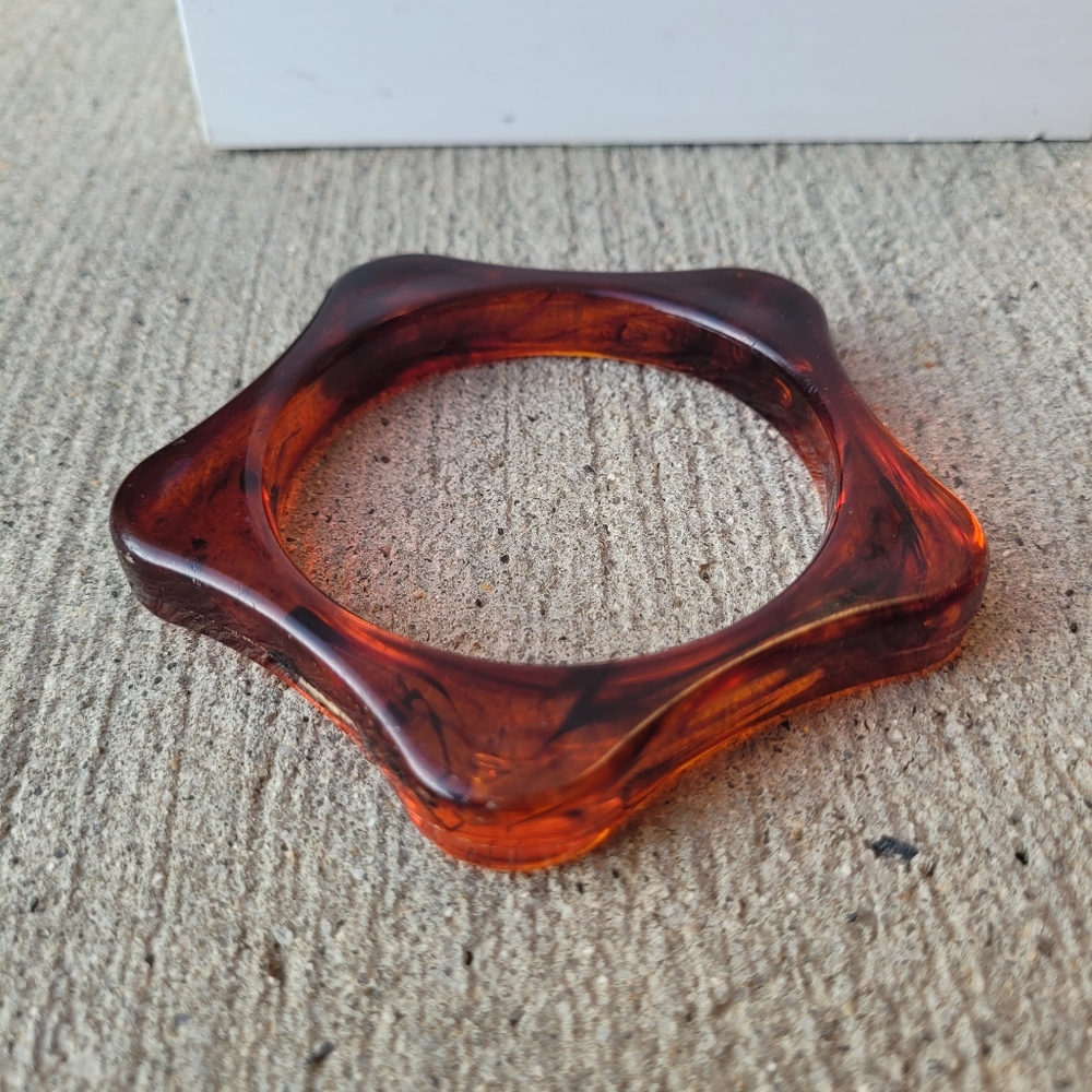 Vintage Acrylic Amber Bangle